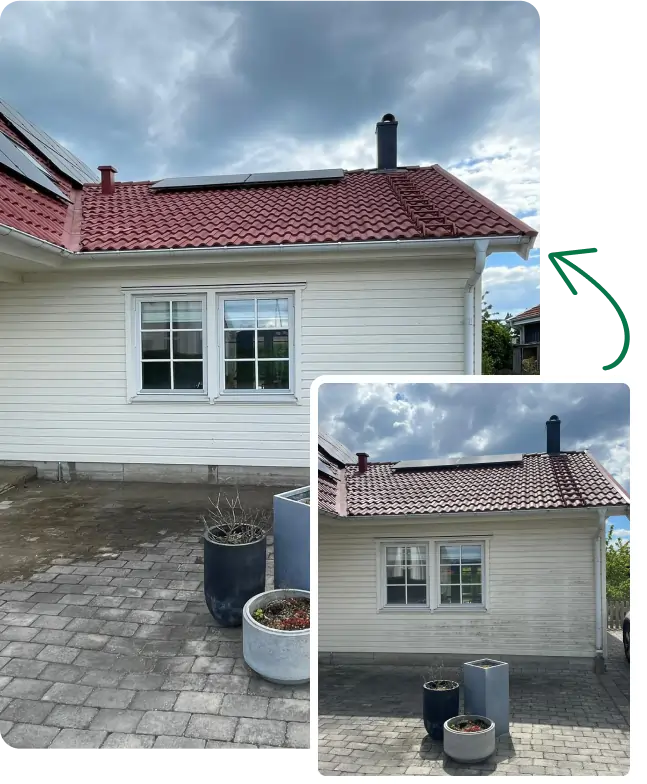 Högtryckstvätt av fasad i Skåne och Halland – effektivt mot smuts och alger.
